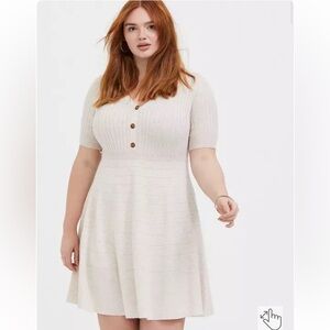 Torrid Mini Sweater Button-Front Skater Dress Size 3 = 3X XXXL